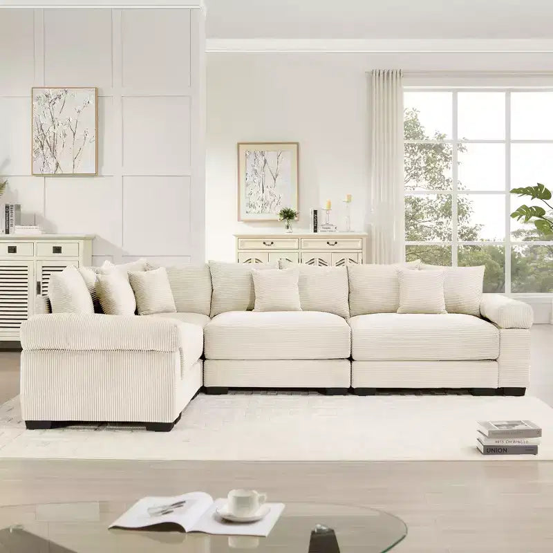 Oversized Cloud Modular Sectional Couch,Convertible Sectional Couches Deep Seat Extra-Wide Armrests