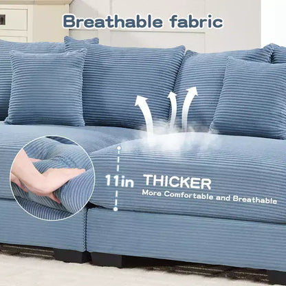 Oversized Cloud Modular Sectional Couch,Convertible Sectional Couches Deep Seat Extra-Wide Armrests