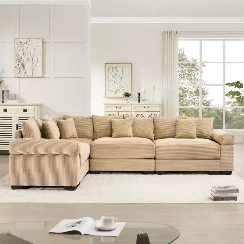 Oversized Cloud Modular Sectional Couch,Convertible Sectional Couches Deep Seat Extra-Wide Armrests