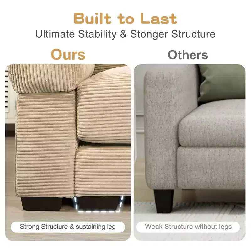 Oversized Cloud Modular Sectional Couch,Convertible Sectional Couches Deep Seat Extra-Wide Armrests