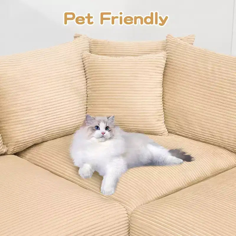 Oversized Cloud Modular Sectional Couch,Convertible Sectional Couches Deep Seat Extra-Wide Armrests