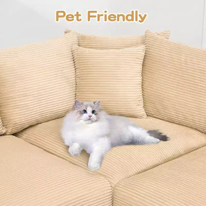 Oversized Cloud Modular Sectional Couch,Convertible Sectional Couches Deep Seat Extra-Wide Armrests