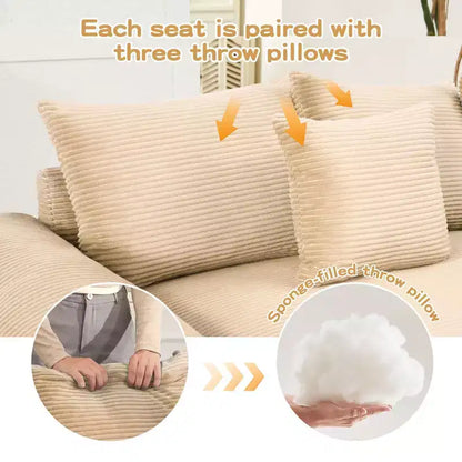 Oversized Cloud Modular Sectional Couch,Convertible Sectional Couches Deep Seat Extra-Wide Armrests