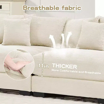 Oversized Cloud Modular Sectional Couch,Convertible Sectional Couches Deep Seat Extra-Wide Armrests