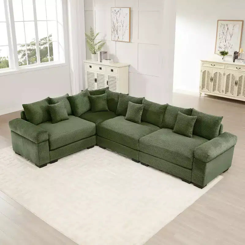 Oversized Cloud Modular Sectional Couch,Convertible Sectional Couches Deep Seat Extra-Wide Armrests