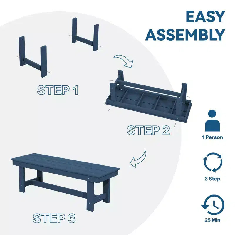 Hyleory Set da Pranzo per Esterni da 6 Pezzi in HDPE con Tavolo Rettangolare e Foro per Ombrellone, Panca e Poltrone