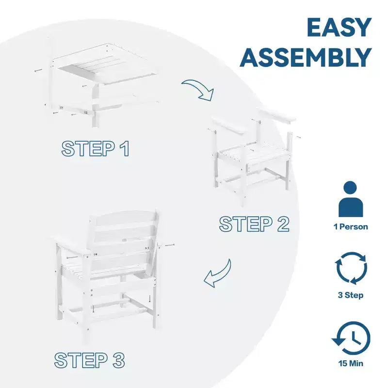 Hyleory Set da Pranzo per Esterni da 6 Pezzi in HDPE con Tavolo Rettangolare e Foro per Ombrellone, Panca e Poltrone