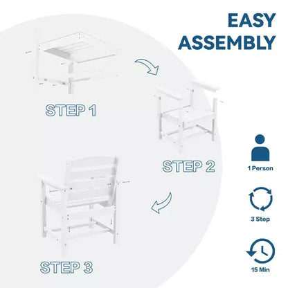 Hyleory Set da Pranzo per Esterni da 6 Pezzi in HDPE con Tavolo Rettangolare e Foro per Ombrellone, Panca e Poltrone