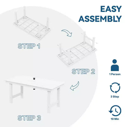 Hyleory Set da Pranzo per Esterni da 6 Pezzi in HDPE con Tavolo Rettangolare e Foro per Ombrellone, Panca e Poltrone