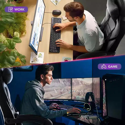 360 Swivel Height Adjustable Gaming Chair with Retractable Footrest & Ergonomic Lumbar High Back PU Leather Computer Chair with Headrest for Office