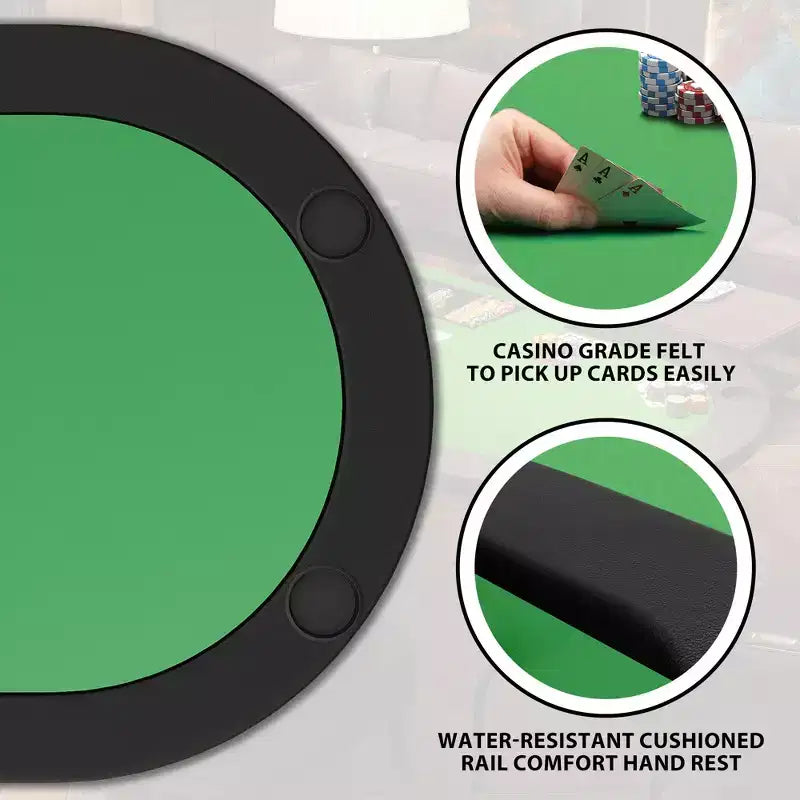 Tavolo da Poker - 1 Gamba in Ferro, Design ad Anello a 9 Fori, Struttura Resistente, Superficie di Gioco Liscia, Perfetto per le Partite a Poker