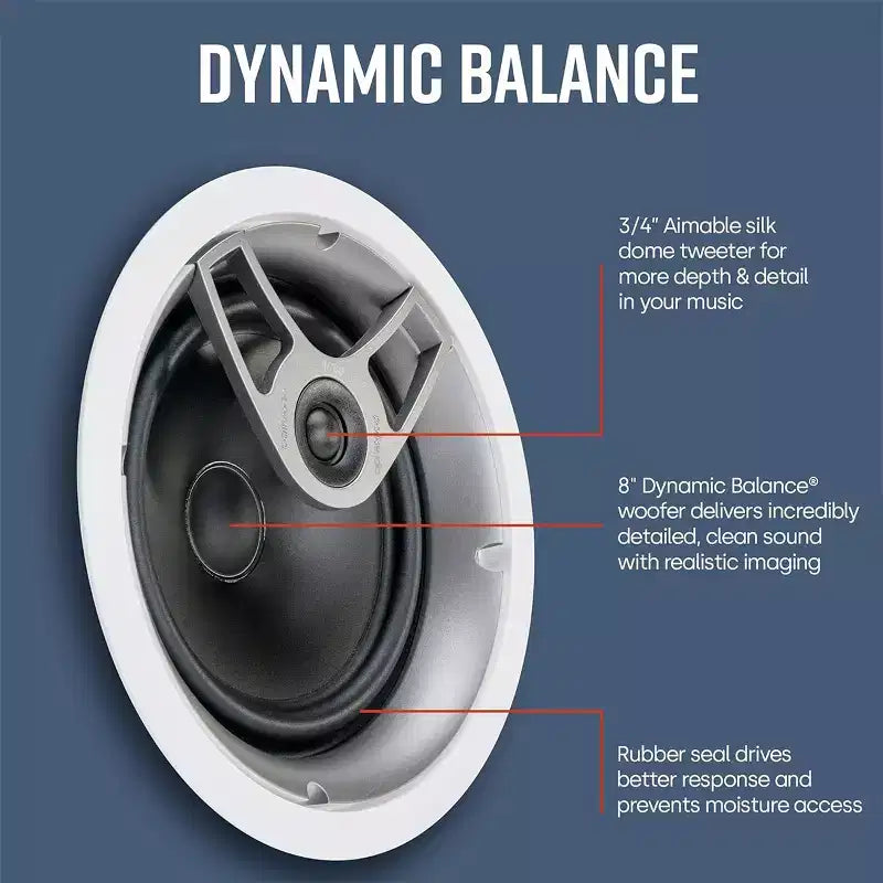Polk Audio MC 80 Coppia di Altoparlanti da Incasso a Soffitto (Bianco)