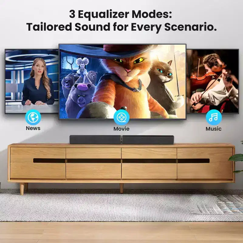 MOVSSOU Soundbar Bluetooth 80W Wireless Soundbar TV 32 pollici Divisibile 2 in 1 Soundbar Staccabile per Smart TV