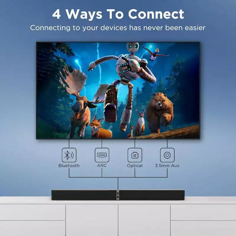 MOVSSOU Soundbar Bluetooth 80W Wireless Soundbar TV 32 pollici Divisibile 2 in 1 Soundbar Staccabile per Smart TV