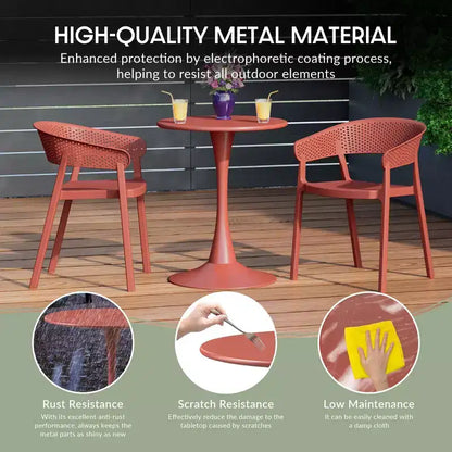 WestinTrends Playa 5-Piece Indoor Outdoor Metal Patio Dining Table Set With Stackable Patio Chairs