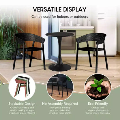 WestinTrends Playa 5-Piece Indoor Outdoor Metal Patio Dining Table Set With Stackable Patio Chairs