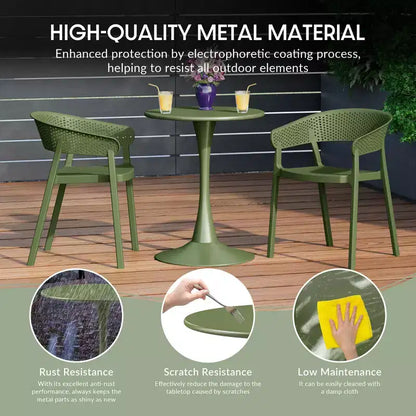WestinTrends Playa 5-Piece Outdoor Indoor Metal Patio Dining Table Set With Stackable Patio Arm Chairs