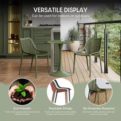 WestinTrends Playa 5-Piece Outdoor Indoor Metal Patio Dining Table Set With Stackable Patio Arm Chairs