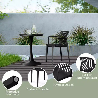 WestinTrends Playa 5-Piece Outdoor Indoor Metal Patio Dining Table Set With Stackable Patio Arm Chairs