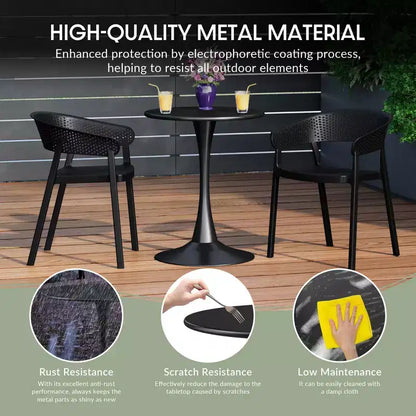 WestinTrends Playa 5-Piece Outdoor Indoor Metal Patio Dining Table Set With Stackable Patio Arm Chairs