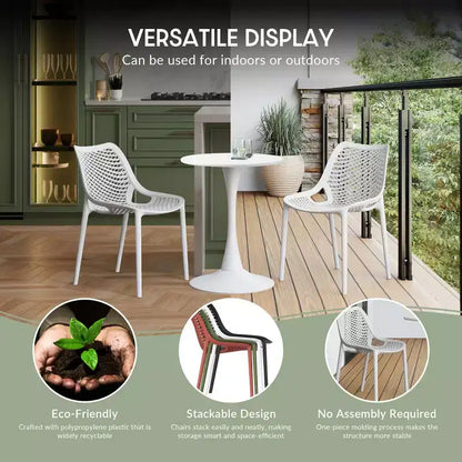 WestinTrends Playa 5-Piece Outdoor Indoor Metal Patio Dining Table Set With Stackable Patio Arm Chairs