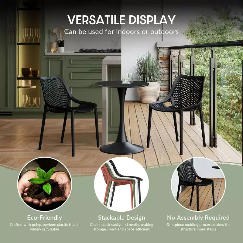 WestinTrends Playa 5-Piece Outdoor Indoor Metal Patio Dining Table Set With Stackable Patio Arm Chairs