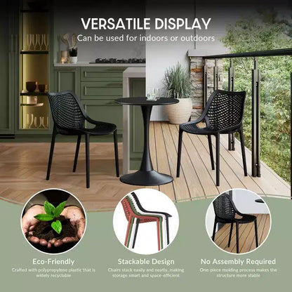 WestinTrends Playa 5-Piece Outdoor Indoor Metal Patio Dining Table Set With Stackable Patio Arm Chairs