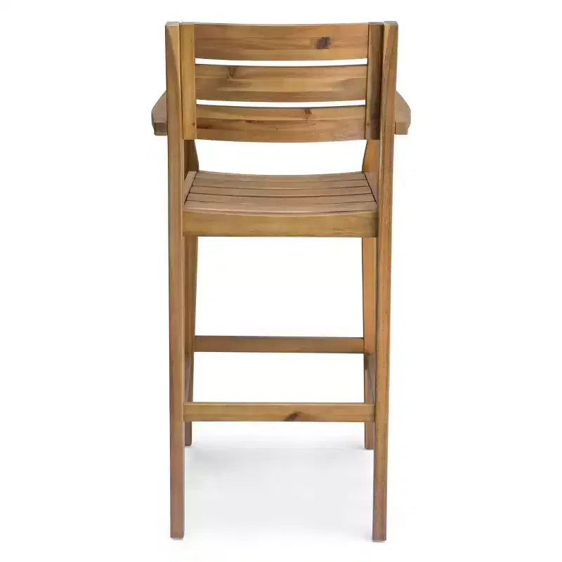 GDFStudio Brigitte Outdoor Acacia Wood 5 Piece Bar Set with Slatted Design