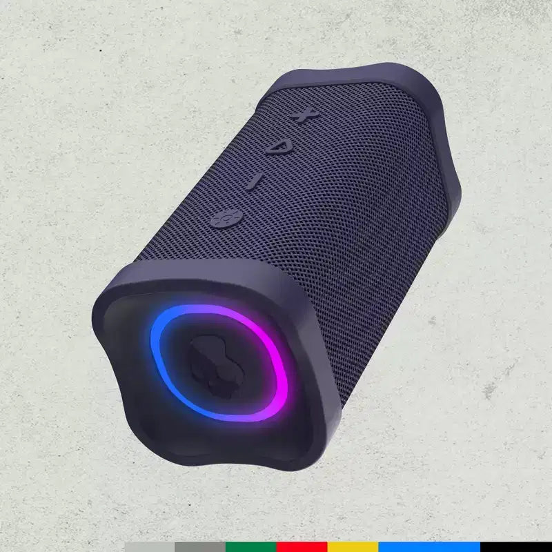 Speaker Bluetooth Wireless Skullcandy Terrain 2, Resistente all'acqua IPX7, Batteria 14H, Multi-Link, Spettacolo di luci LED, Portatile, Viola scuro