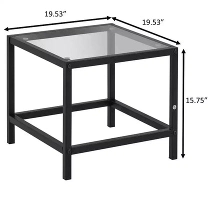 CuisinSmart 3 Pcs Conversation Sets Patio Furniture, Small Patio Furniture Set with Glass Side Table + 2 Chairs, for Backyard Garden Balcony