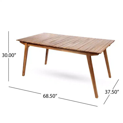 Christopher Knight Home Copperfield, set da pranzo da 7 pezzi per esterni in rete e legno di acacia