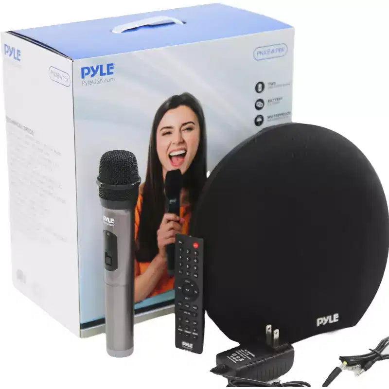 Pyle Dual 3 Portable Waterproof Bluetooth Speaker with Wireless Microphone - PNX8WPBK.6