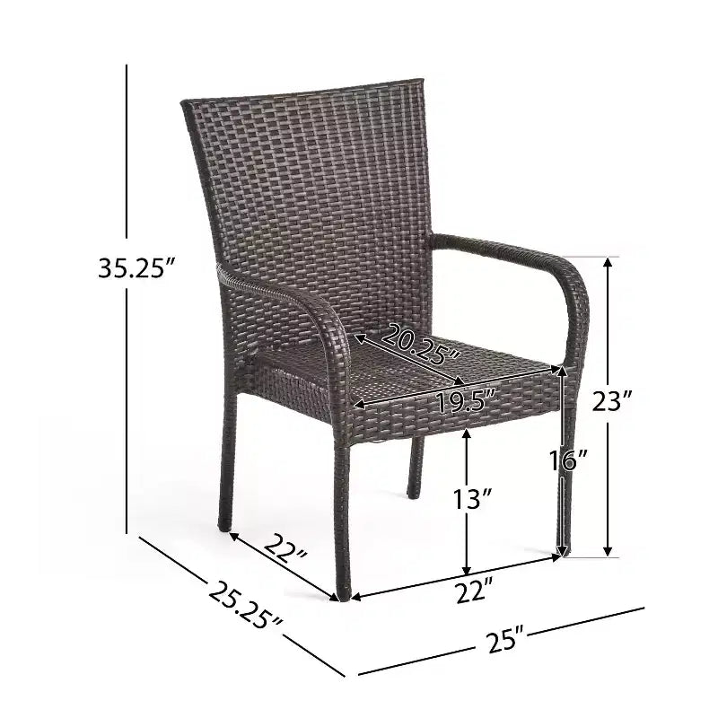 Christopher Knight Home Tyburn Outdoor Acacia Wood and Wicker 7 Piece Dining Set