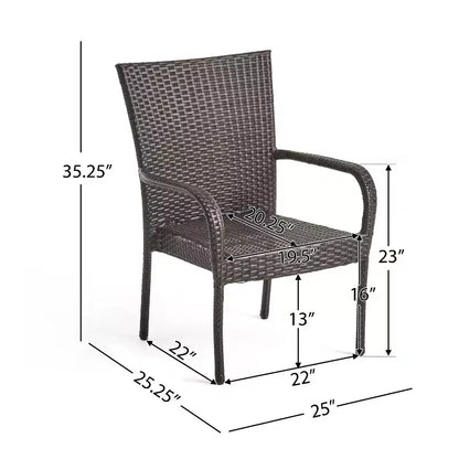 Christopher Knight Home Tyburn Outdoor Acacia Wood and Wicker 7 Piece Dining Set