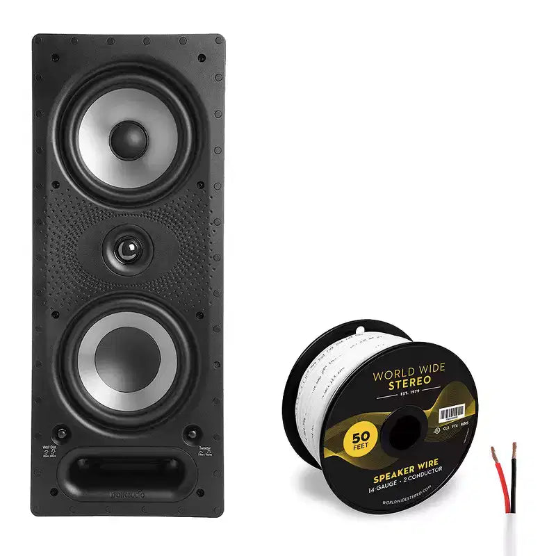 Polk Audio 265-RT Vanishing In Wall 3 Way Speaker Cable Bundle
