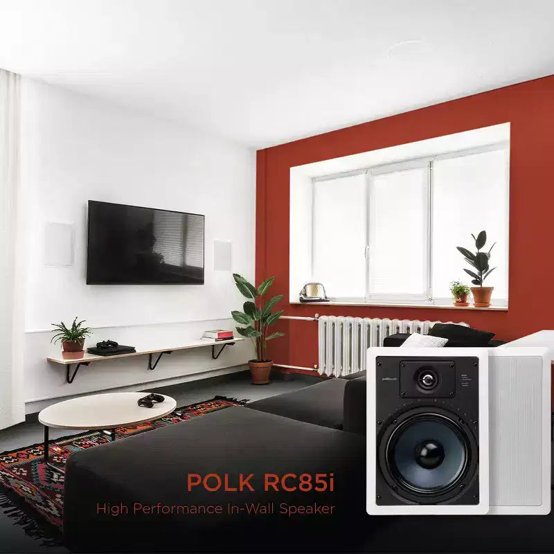 Polk Audio RC85i 8 altoparlanti da incasso a 2 vie, fascio di cavi (confezione da 8)