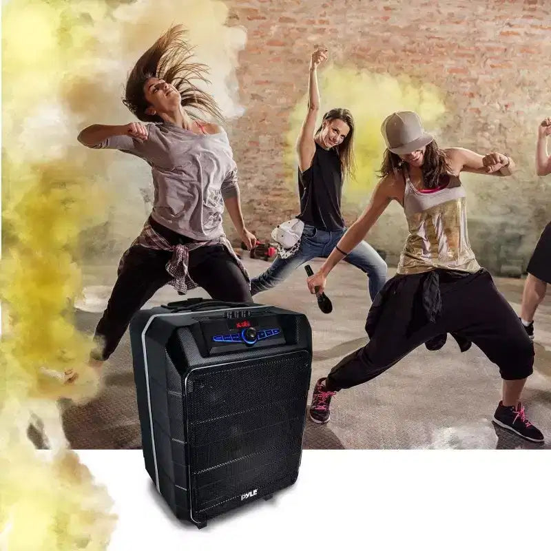 Pyle PWM1235BT Sistema Altoparlante PA Portatile Bluetooth con Microfono Karaoke - Nero