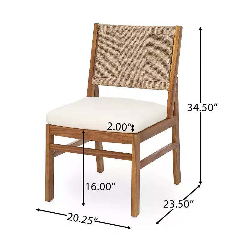 Christopher Knight Home Isidora 5 Piece Patio Rustic Acacia Wood Dining Set with Wicker Woven Chair