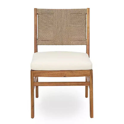 Christopher Knight Home Isidora 5 Piece Patio Rustic Acacia Wood Dining Set with Wicker Woven Chair