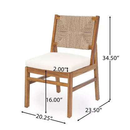 Christopher Knight Home Isidora 5 Piece Patio Rustic Acacia Wood Dining Set with Wicker Woven Chair