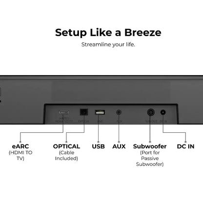 ULTIMEA Aura A50 Pro 5.1ch Sound Bar with Dolby Atmos, Subwoofer & 2 Surround Speakers, App Control