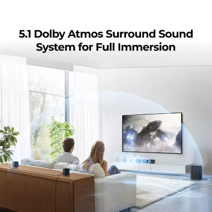 ULTIMEA Aura A50 Pro 5.1ch Sound Bar with Dolby Atmos, Subwoofer & 2 Surround Speakers, App Control