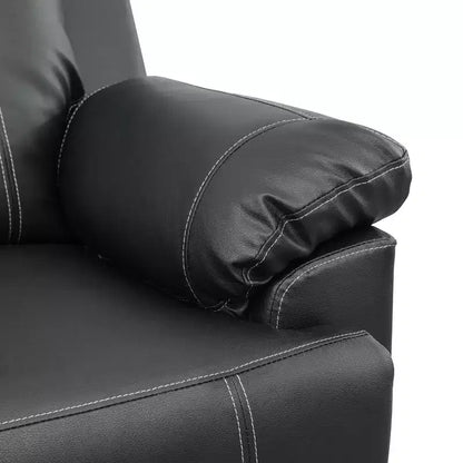 MAYEERTY Divanetto Reclinabile, Poltrona reclinabile a 2 posti in similpelle traspirante con schienali regolabili per soggiorno, nero