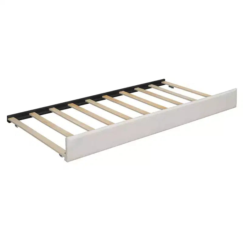 Whisen Upholstered Queen Platform Bed with Storage Drawers, Shelves, Trundle & Reading Lights
