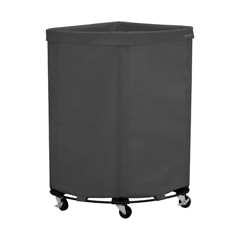 Seville Classics Heavy-Duty Rolling Corner Laundry Room Hamper