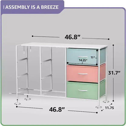 Sorbus 9 Drawers Dresser- Storage Unit with Steel Frame, Wood Top, Fabric Bins - for Bedroom, Closet, Office and more