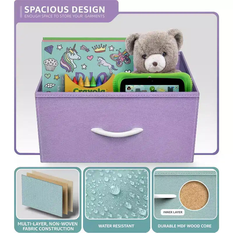 Sorbus 9 Drawers Dresser- Storage Unit with Steel Frame, Wood Top, Fabric Bins - for Bedroom, Closet, Office and more