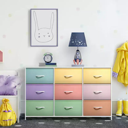 Sorbus 9 Drawers Dresser- Storage Unit with Steel Frame, Wood Top, Fabric Bins - for Bedroom, Closet, Office and more