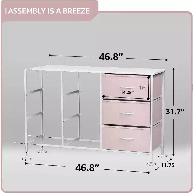 Sorbus 9 Drawers Dresser- Storage Unit with Steel Frame, Wood Top, Fabric Bins - for Bedroom, Closet, Office and more