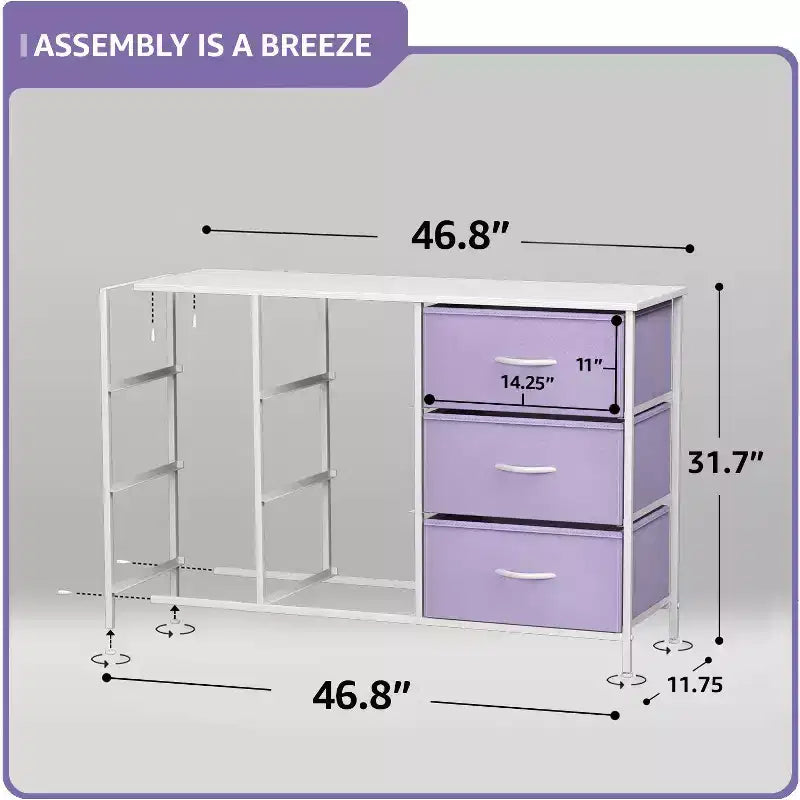 Sorbus 9 Drawers Dresser- Storage Unit with Steel Frame, Wood Top, Fabric Bins - for Bedroom, Closet, Office and more
